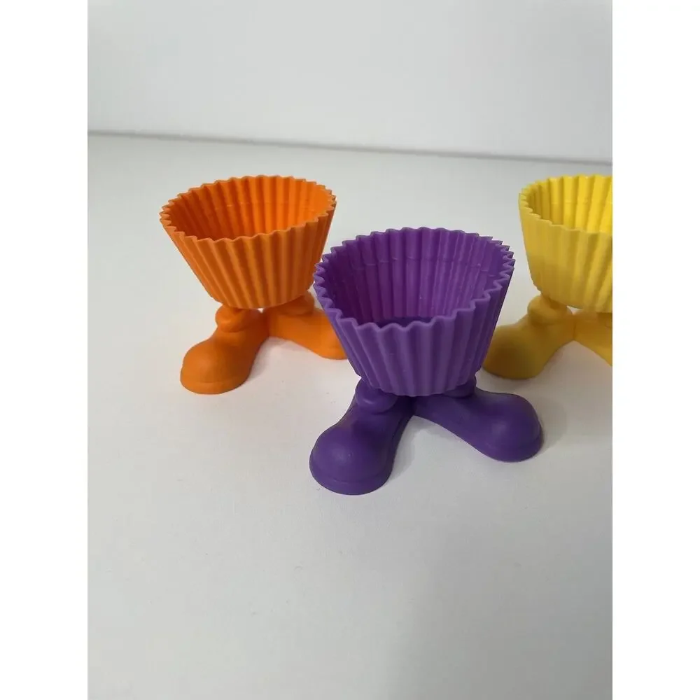 Wilton Silicone Cupcake Muffin Holders Feet Set Of 4 Bake‎ Party 3D Bake
